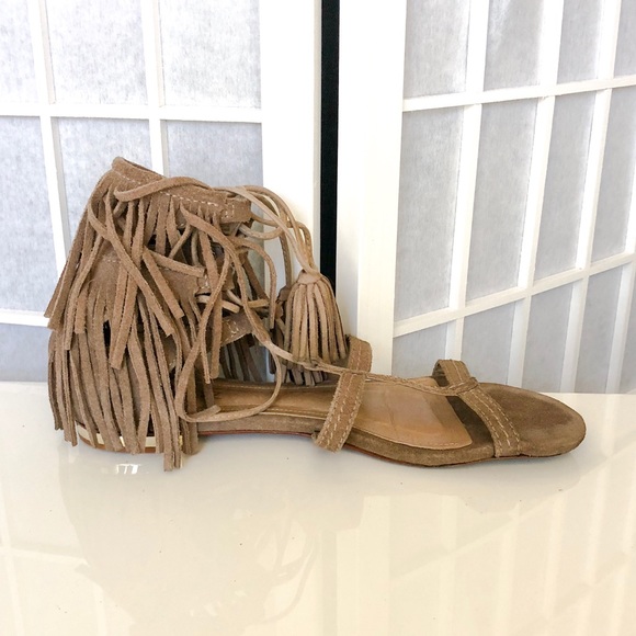 SCHUTZ Fringe Suede Gladiator Sandals - Picture 3 of 4